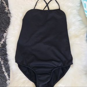 Bloch girls black ballet dance leotard lace 12